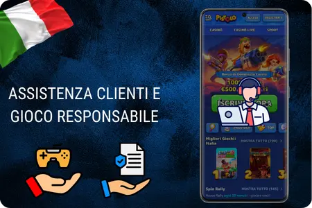 Assistenza clienti e gioco responsabile su Pistolo Casino disponibili