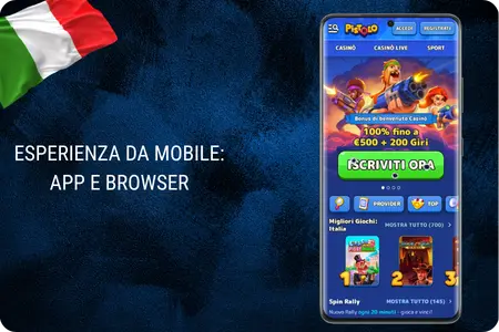 Esperienza mobile su app e browser di Pistolo Casino offre